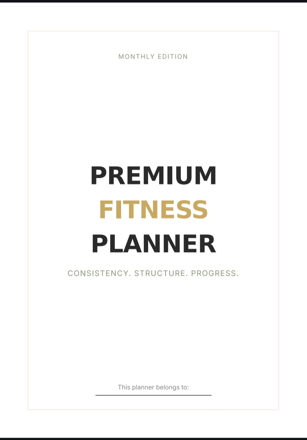 Premium Fitness Planner